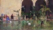 Raimundo Madrazo Estanque en los jardines del Real Alcazar de Sevilla oil on canvas